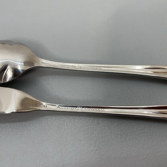 Imperial Serving Set Scalloped Sugar Shell Spoon Master Butter Knife Stainless - Picture 5 of 5